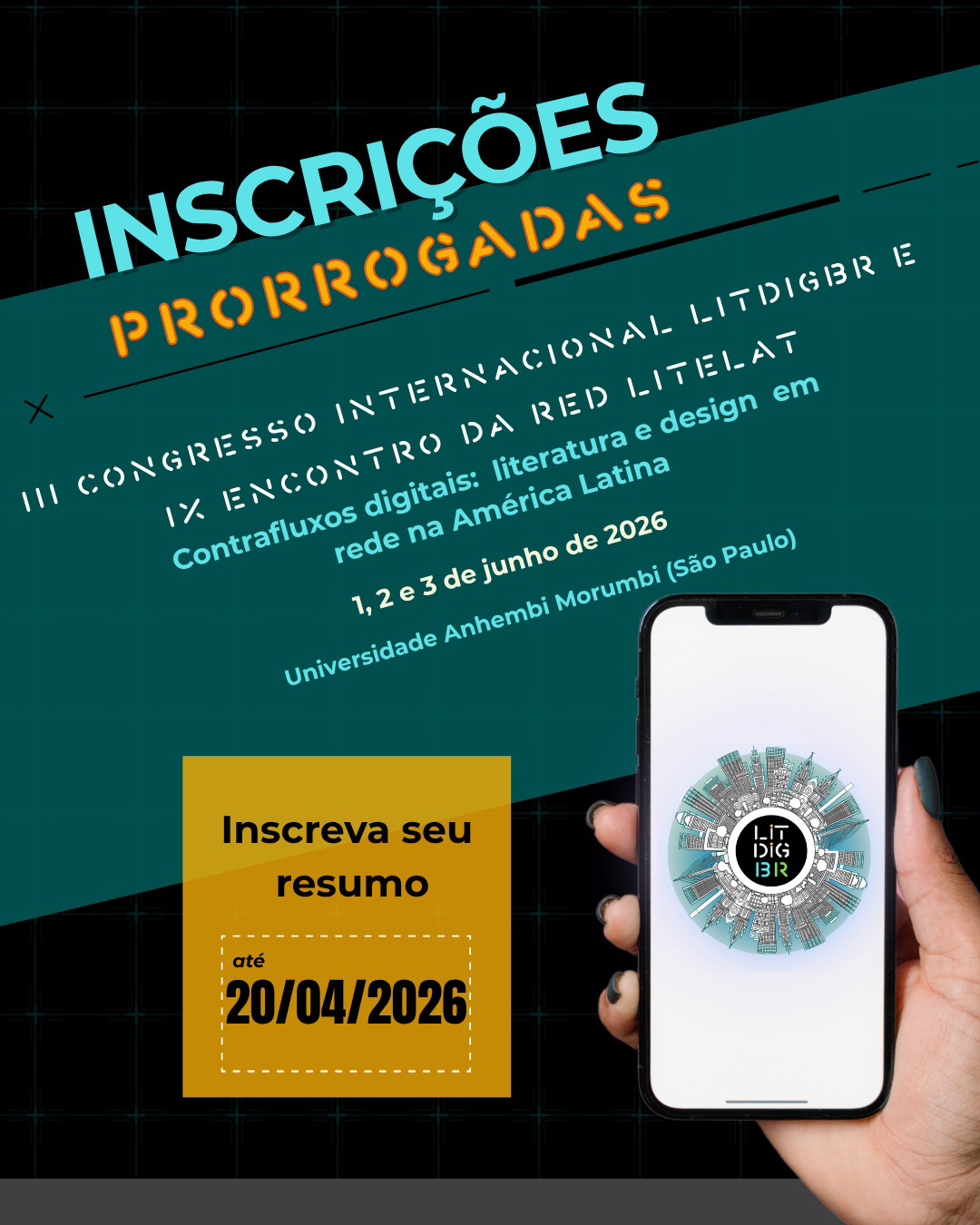 Prazo estendido - envio de trabalhos para o LitDigBR até 20/04